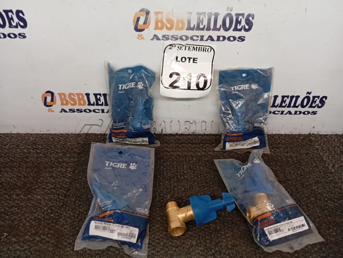 LOTE 210 - 05 BASES REGISTRO PRESSAO 1/2 TIGRE. (NO ESTADO) ATENÇÃO! FAZER A VISITAÇÃO ANTES DE ARREMATAR, NÃO SABEMOS SE FUNCIONA. LEILÃO NÃO TEM GARANTIA E NEM DEVOLUÇÃO, SUJEITO A POSSÍVEIS AVARIAS VISÍVEIS/OCULTAS E/OU AUSÊNCIA DE COMPONENTES.