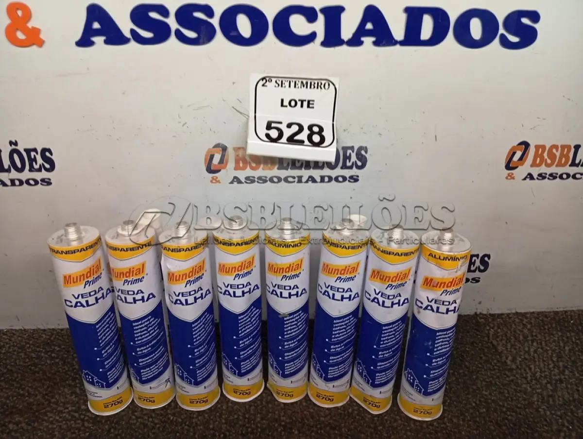 LOTE 528 - 08 SELANTES VEDA CALHAS 270G CADA. (NO ESTADO) ATENÇÃO! FAZER A VISITAÇÃO ANTES DE ARREMATAR, NÃO SABEMOS SE FUNCIONA. LEILÃO NÃO TEM GARANTIA E NEM DEVOLUÇÃO, SUJEITO A POSSÍVEIS AVARIAS VISÍVEIS/OCULTAS E/OU AUSÊNCIA DE COMPONENTES.