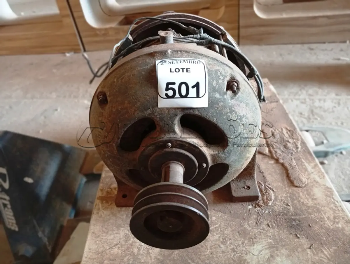 LOTE 501 - 01 MOTOR ELÉTRICO TRIFÁSICO 20 CV. (NO ESTADO) ATENÇÃO! FAZER A VISITAÇÃO ANTES DE ARREMATAR, NÃO SABEMOS SE FUNCIONA. LEILÃO NÃO TEM GARANTIA E NEM DEVOLUÇÃO, SUJEITO A POSSÍVEIS AVARIAS VISÍVEIS/OCULTAS E/OU AUSÊNCIA DE COMPONENTES.