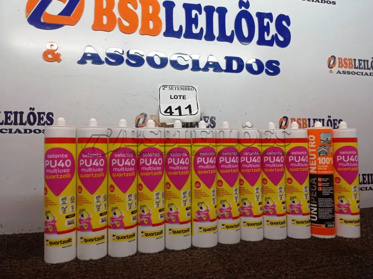LOTE 411 - 12 SELANTES MULTIUSO DE POLIURETANO PU40 400G CADA. (NO ESTADO) ATENÇÃO! FAZER A VISITAÇÃO ANTES DE ARREMATAR, NÃO SABEMOS SE FUNCIONA. LEILÃO NÃO TEM GARANTIA E NEM DEVOLUÇÃO, SUJEITO A POSSÍVEIS AVARIAS VISÍVEIS/OCULTAS E/OU AUSÊNCIA DE COMPONENTES.