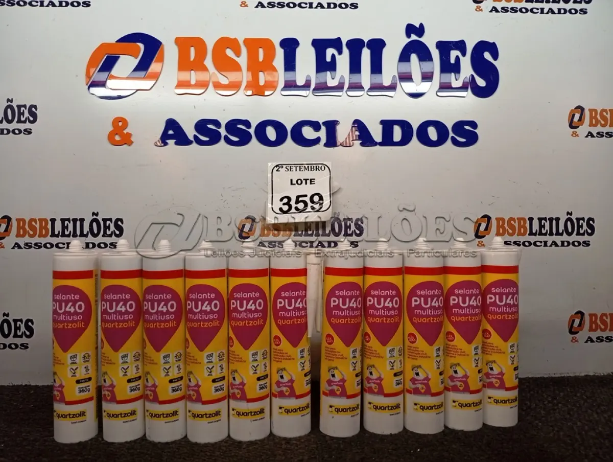 LOTE 359 - 12 SELANTES MULTIUSO DE POLIURETANO PU40 400G CADA. (NO ESTADO) ATENÇÃO! FAZER A VISITAÇÃO ANTES DE ARREMATAR, NÃO SABEMOS SE FUNCIONA. LEILÃO NÃO TEM GARANTIA E NEM DEVOLUÇÃO, SUJEITO A POSSÍVEIS AVARIAS VISÍVEIS/OCULTAS E/OU AUSÊNCIA DE COMPONENTES.
