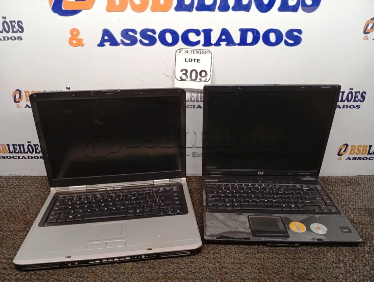 LOTE 309 - 02 NOTEBOOKS MARCA HP E AMAZON. (NO ESTADO) ATENÇÃO! FAZER A VISITAÇÃO ANTES DE ARREMATAR, NÃO SABEMOS SE FUNCIONA. LEILÃO NÃO TEM GARANTIA E NEM DEVOLUÇÃO, SUJEITO A POSSÍVEIS AVARIAS VISÍVEIS/OCULTAS E/OU AUSÊNCIA DE COMPONENTES.