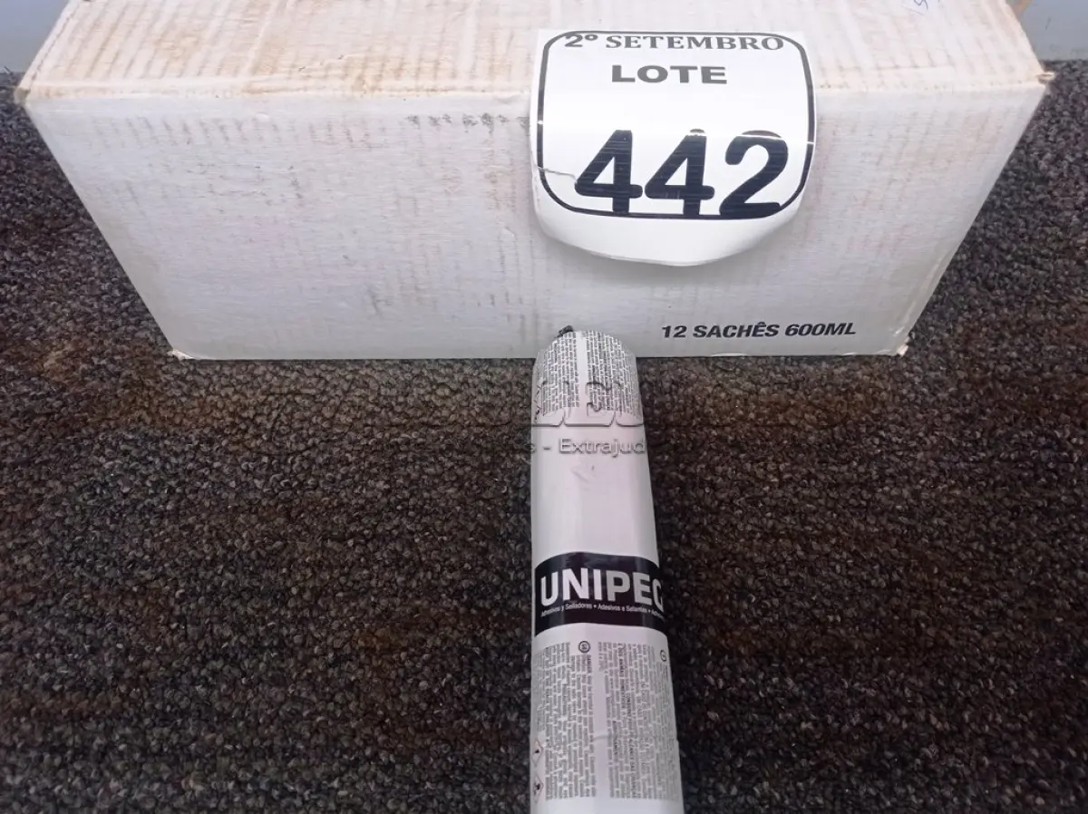 LOTE 442 - 12 ADESIVOS POLIURETANO PU 40 CINZA SACHE 600ML MARCA UNIPEGA 600ML CADA. (NO ESTADO) ATENÇÃO! FAZER A VISITAÇÃO ANTES DE ARREMATAR, NÃO SABEMOS SE FUNCIONA. LEILÃO NÃO TEM GARANTIA E NEM DEVOLUÇÃO, SUJEITO A POSSÍVEIS AVARIAS VISÍVEIS/OCULTAS E/OU AUSÊNCIA DE COMPONENTES