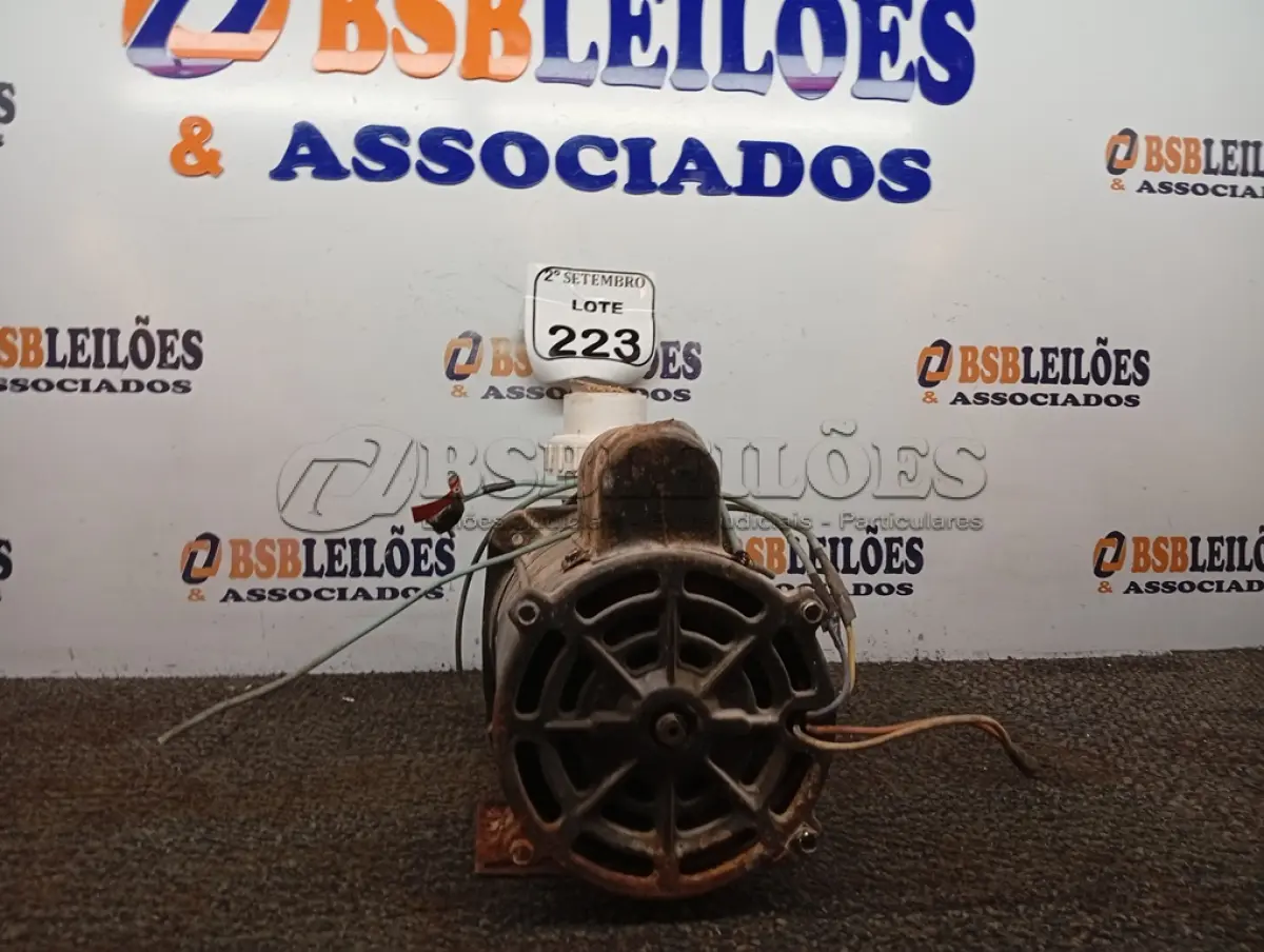 LOTE 223 - 01 MOTOR DE INDUÇÃO MONOFÁSICO DE GAIOLA. (NO ESTADO) ATENÇÃO! FAZER A VISITAÇÃO ANTES DE ARREMATAR, NÃO SABEMOS SE FUNCIONA. LEILÃO NÃO TEM GARANTIA E NEM DEVOLUÇÃO, SUJEITO A POSSÍVEIS AVARIAS VISÍVEIS/OCULTAS E/OU AUSÊNCIA DE COMPONENTES.