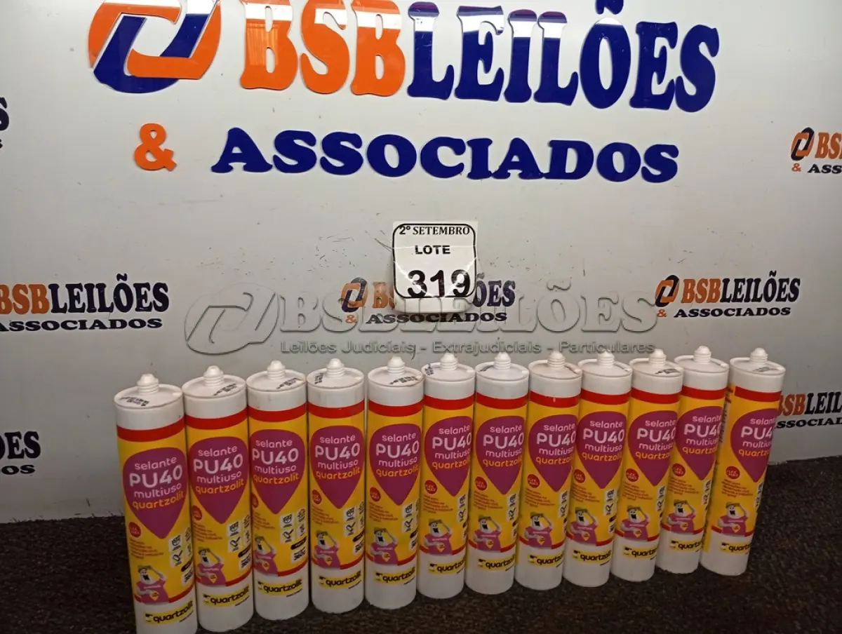 LOTE 319 - 12 SELANTES MULTIUSO DE POLIURETANO PU40 400G CADA. (NO ESTADO) ATENÇÃO! FAZER A VISITAÇÃO ANTES DE ARREMATAR, NÃO SABEMOS SE FUNCIONA. LEILÃO NÃO TEM GARANTIA E NEM DEVOLUÇÃO, SUJEITO A POSSÍVEIS AVARIAS VISÍVEIS/OCULTAS E/OU AUSÊNCIA DE COMPONENTES.