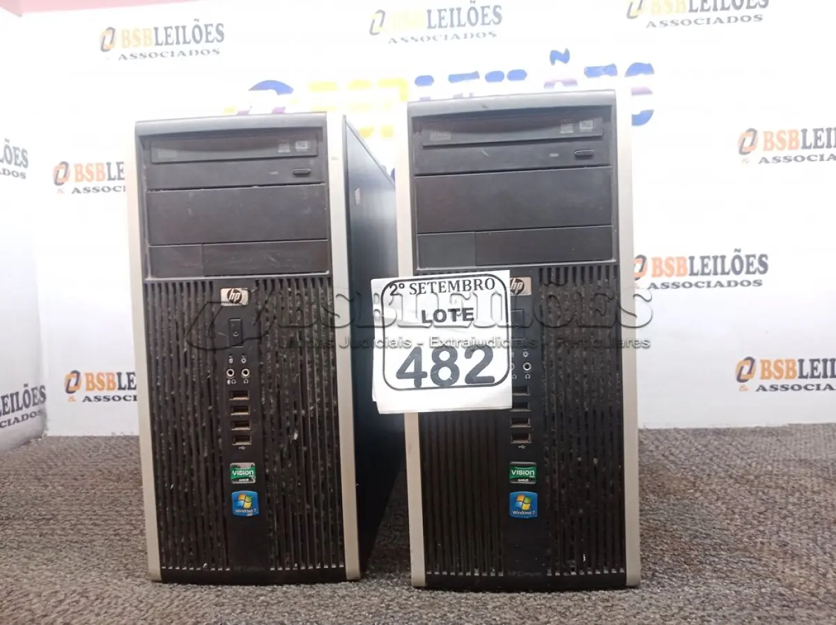 LOTE 482 - 02 CPUS MARCA HP. (NO ESTADO) ATENÇÃO! FAZER A VISITAÇÃO ANTES DE ARREMATAR, NÃO SABEMOS SE FUNCIONA. LEILÃO NÃO TEM GARANTIA E NEM DEVOLUÇÃO, SUJEITO A POSSÍVEIS AVARIAS VISÍVEIS/OCULTAS E/OU AUSÊNCIA DE COMPONENTES.