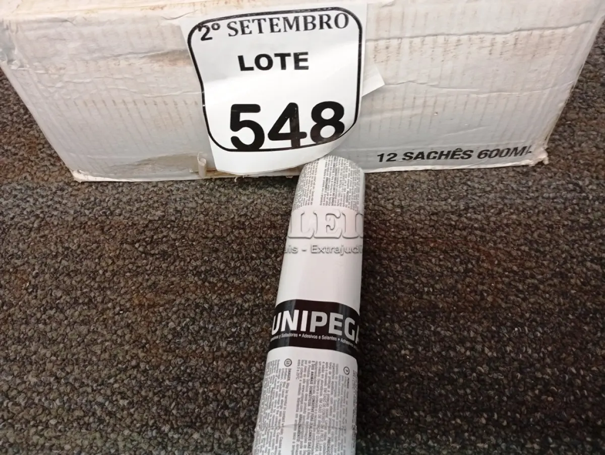 LOTE 548 - 12 ADESIVOS POLIURETANO PU 40 CINZA SACHE 600ML MARCA UNIPEGA 600ML CADA. (NO ESTADO) ATENÇÃO! FAZER A VISITAÇÃO ANTES DE ARREMATAR, NÃO SABEMOS SE FUNCIONA. LEILÃO NÃO TEM GARANTIA E NEM DEVOLUÇÃO, SUJEITO A POSSÍVEIS AVARIAS VISÍVEIS/OCULTAS E/OU AUSÊNCIA DE COMPONENTES