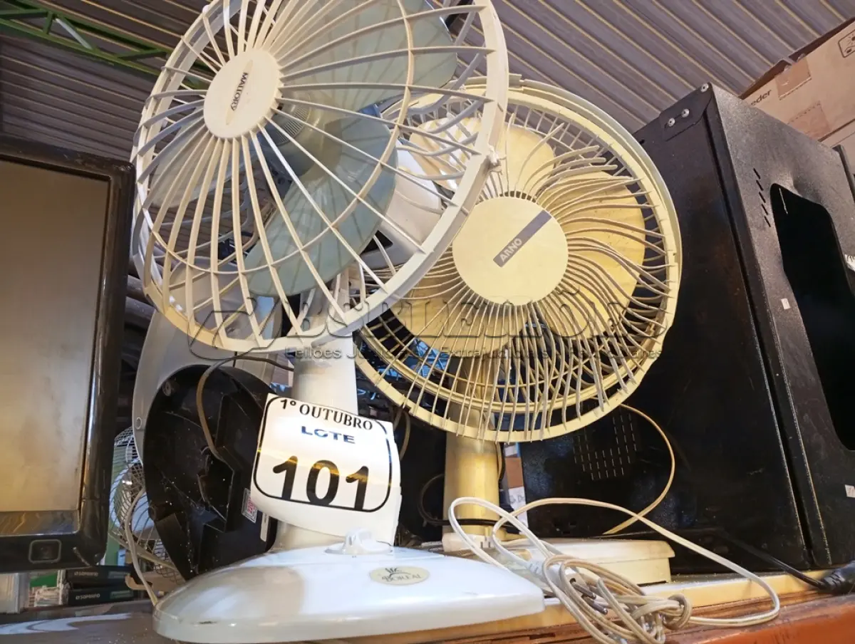 LOTE 101 - 01 LOTE COM DIVERSOS VENTILADORES MARCAS E MODELOS DIVERSOS. (NO ESTADO) ATENÇÃO! FAZER A VISITAÇÃO ANTES DE ARREMATAR, NÃO SABEMOS SE FUNCIONA. LEILÃO NÃO TEM GARANTIA E NEM DEVOLUÇÃO, SUJEITO A POSSÍVEIS AVARIAS VISÍVEIS/OCULTAS E/OU AUSÊNCIA DE COMPONENTES.