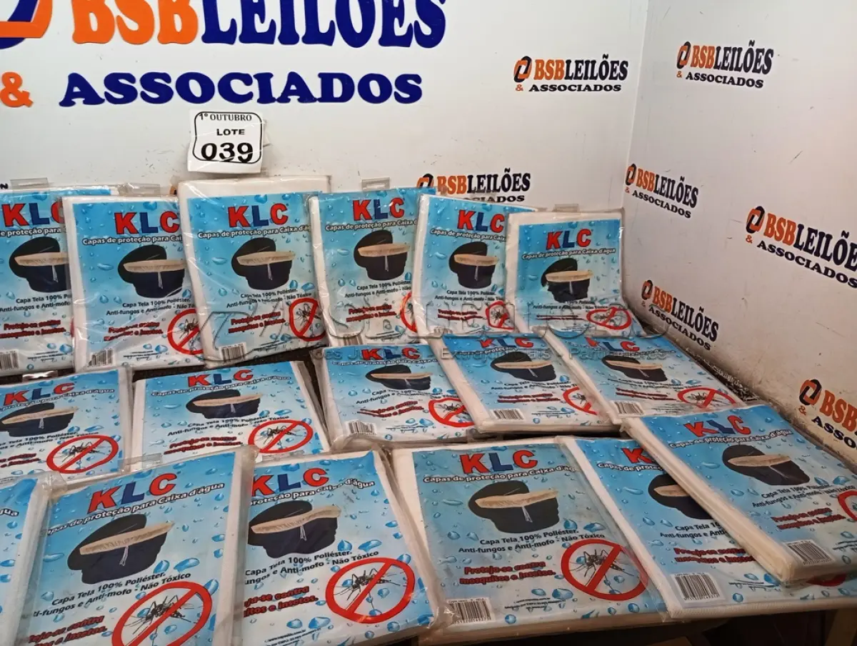 LOTE 039 - 01 LOTE COM DIVERSAS CAPAS DE PROTEÇÃO P/ CAIXAS D´ÁGUA DE TELA, SENDO 09 DE 500L, 10 DE 1.000L E 01 DE 1.500L. (NO ESTADO) ATENÇÃO! FAZER A VISITAÇÃO ANTES DE ARREMATAR, NÃO SABEMOS SE FUNCIONA. LEILÃO NÃO TEM GARANTIA E NEM DEVOLUÇÃO, SUJEITO A POSSÍVEIS AVARIAS VISÍVEIS/OCULTAS E/OU AUSÊNCIA DE COMPONENTES.