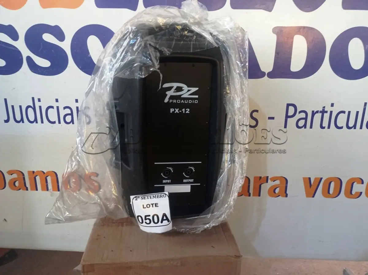 LOTE 050 - 01 CAIXA DE SOM PASSIVA MODELO PX-12. (NO ESTADO) ATENÇÃO! FAZER A VISITAÇÃO ANTES DE ARREMATAR, NÃO SABEMOS SE FUNCIONA. LEILÃO NÃO TEM GARANTIA E NEM DEVOLUÇÃO, SUJEITO A POSSÍVEIS AVARIAS VISÍVEIS/OCULTAS E/OU AUSÊNCIA DE COMPONENTES.