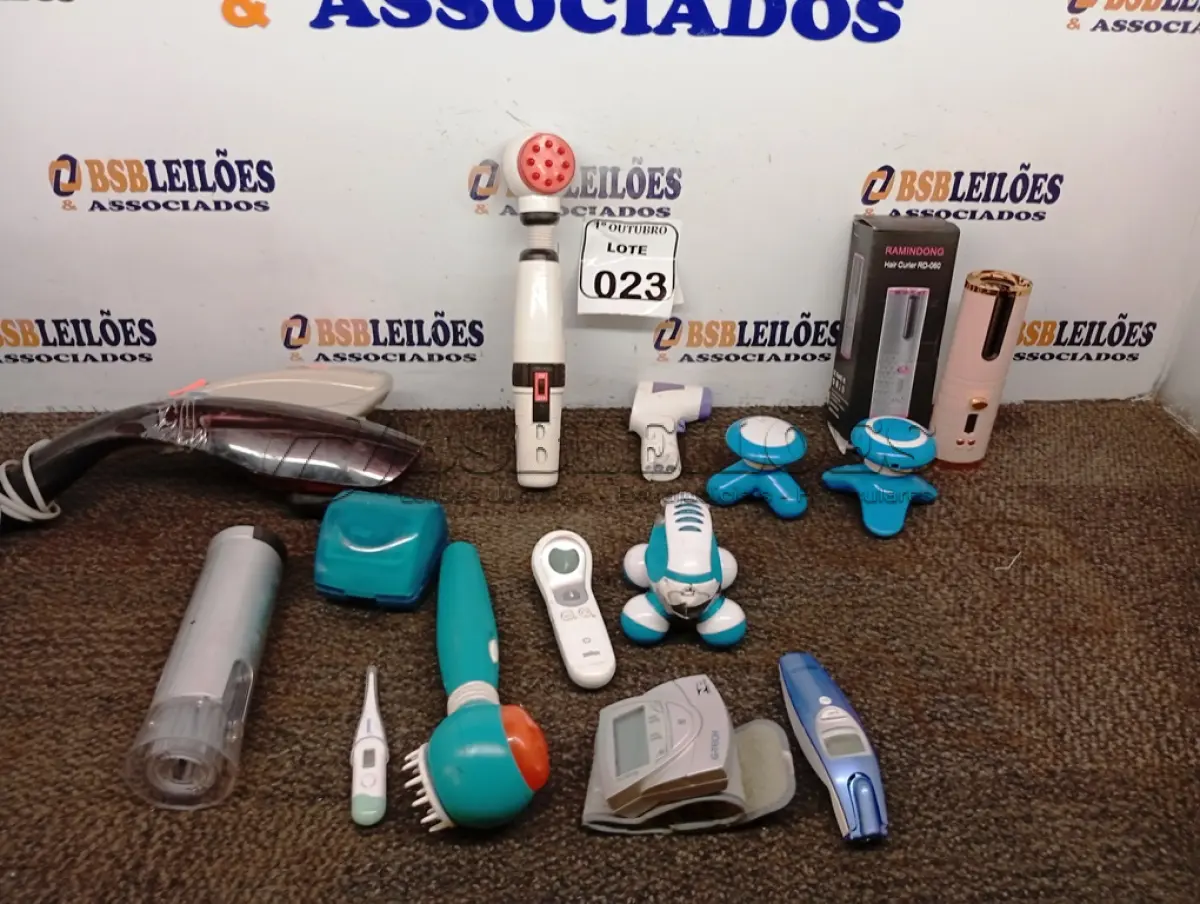 LOTE 023 - 01 LOTE COM DIVERSOS APARELHOS DE MASSAGEM. (NO ESTADO) ATENÇÃO! FAZER A VISITAÇÃO ANTES DE ARREMATAR, NÃO SABEMOS SE FUNCIONA. LEILÃO NÃO TEM GARANTIA E NEM DEVOLUÇÃO, SUJEITO A POSSÍVEIS AVARIAS VISÍVEIS/OCULTAS E/OU AUSÊNCIA DE COMPONENTES.