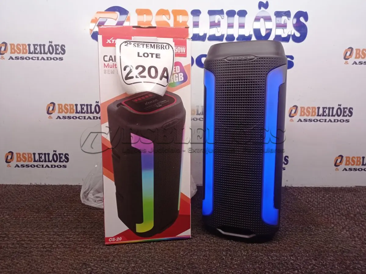 LOTE 220 - 01 CAIXA DE SOM MULTIMIDIA PORTÁTIL XTRAD MODELO CS-20(NOVO). (NO ESTADO) ATENÇÃO! FAZER A VISITAÇÃO ANTES DE ARREMATAR, NÃO SABEMOS SE FUNCIONA. LEILÃO NÃO TEM GARANTIA E NEM DEVOLUÇÃO, SUJEITO A POSSÍVEIS AVARIAS VISÍVEIS/OCULTAS E/OU AUSÊNCIA DE COMPONENTES.