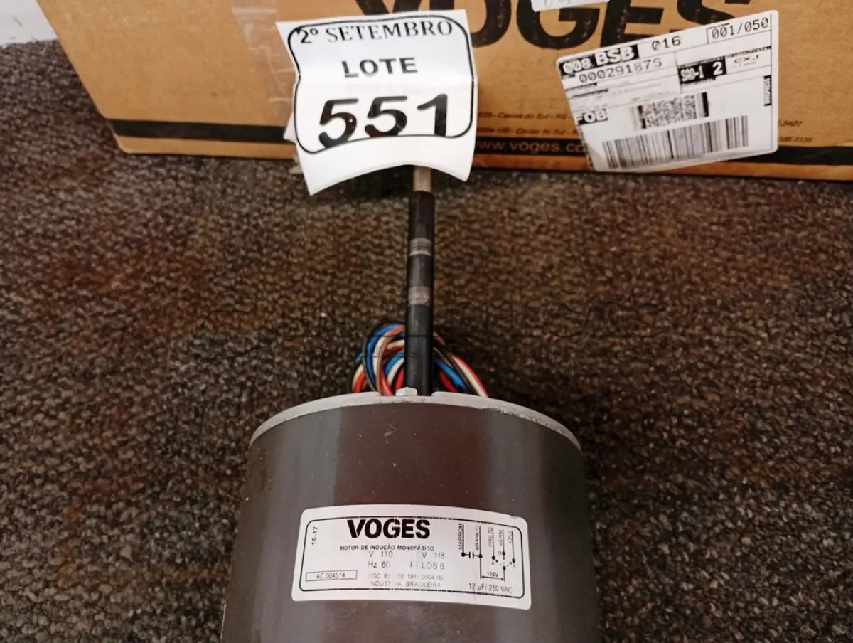 LOTE 551 - 01 MOTOR ELÉTRICO PARA EVAPORADORA DE AR CONDICIONADO. (NO ESTADO) ATENÇÃO! FAZER A VISITAÇÃO ANTES DE ARREMATAR, NÃO SABEMOS SE FUNCIONA. LEILÃO NÃO TEM GARANTIA E NEM DEVOLUÇÃO, SUJEITO A POSSÍVEIS AVARIAS VISÍVEIS/OCULTAS E/OU AUSÊNCIA DE COMPONENTES.