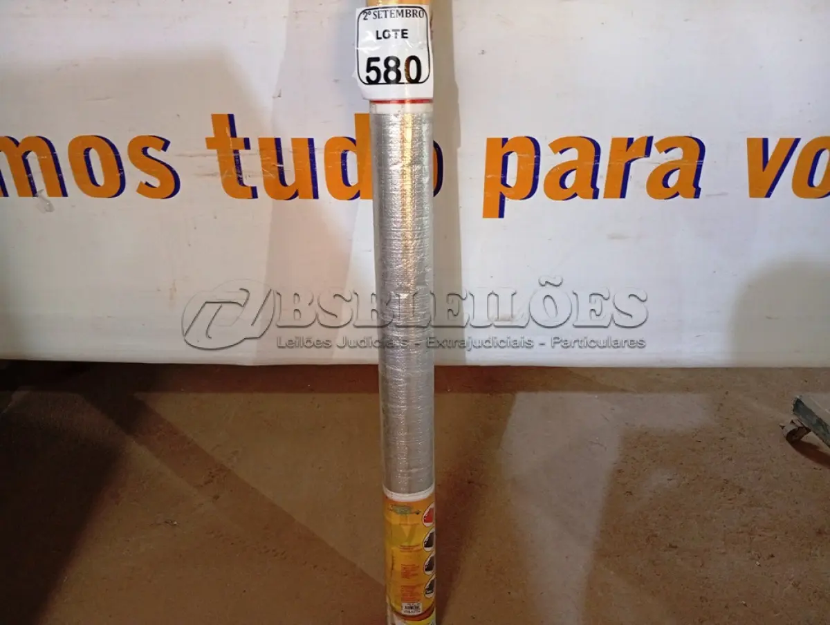 LOTE 580 - 01 ROLO MANTA SUBCOBERTURA 2 FACES 50 METROS BRASFOIL. (NO ESTADO) ATENÇÃO! FAZER A VISITAÇÃO ANTES DE ARREMATAR, NÃO SABEMOS SE FUNCIONA. LEILÃO NÃO TEM GARANTIA E NEM DEVOLUÇÃO, SUJEITO A POSSÍVEIS AVARIAS VISÍVEIS/OCULTAS E/OU AUSÊNCIA DE COMPONENTES.