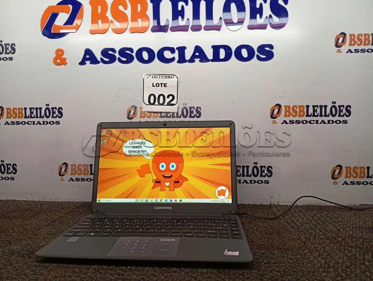 LOTE 002 - 01 NOTEBOOK CORE I3 4GB DE RAM MODELO CQ-27 MARCA COMPAQ COM FONTE. (NO ESTADO) ATENÇÃO! FAZER A VISITAÇÃO ANTES DE ARREMATAR, NÃO SABEMOS SE FUNCIONA. LEILÃO NÃO TEM GARANTIA E NEM DEVOLUÇÃO, SUJEITO A POSSÍVEIS AVARIAS VISÍVEIS/OCULTAS E/OU AUSÊNCIA DE COMPONENTES.