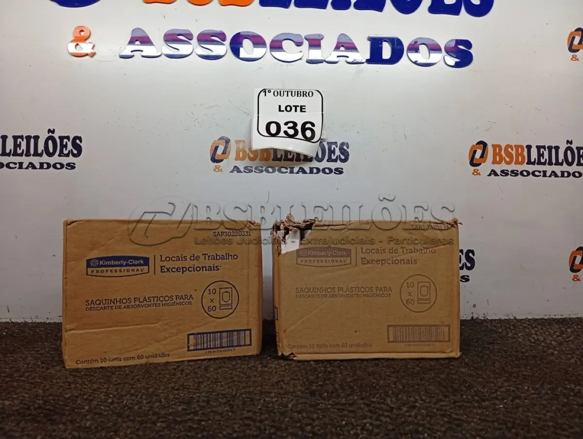LOTE 036 - 02 CAIXAS COM SAQUINHOS PLÁSTICOS PARA DESCARTES DE ABSORVENTES, CONTEM 10 PERFIS COM 60 UNIDADES CADA. (NO ESTADO) ATENÇÃO! FAZER A VISITAÇÃO ANTES DE ARREMATAR, NÃO SABEMOS SE FUNCIONA. LEILÃO NÃO TEM GARANTIA E NEM DEVOLUÇÃO, SUJEITO A POSSÍVEIS AVARIAS VISÍVEIS/OCULTAS E/OU AUSÊNCIA DE COMPONENTES.