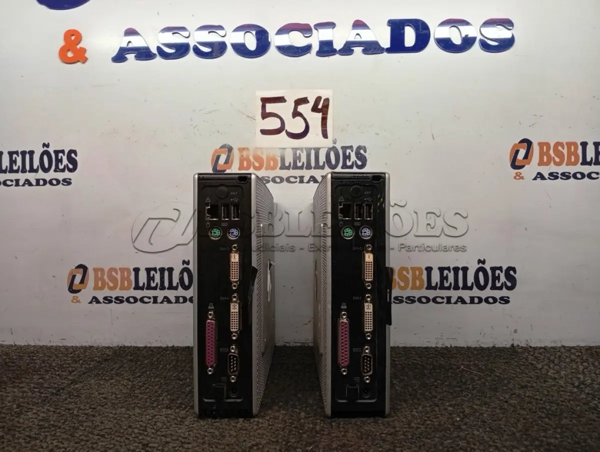 LOTE 554 - 02 MINI CPU MARCA HP. (NO ESTADO) ATENÇÃO! FAZER A VISITAÇÃO ANTES DE ARREMATAR, NÃO SABEMOS SE FUNCIONA. LEILÃO NÃO TEM GARANTIA E NEM DEVOLUÇÃO, SUJEITO A POSSÍVEIS AVARIAS VISÍVEIS/OCULTAS E/OU AUSÊNCIA DE COMPONENTES.