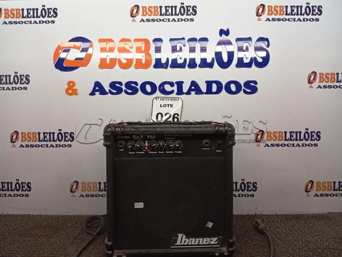 LOTE 026 - 01 CAIXA AMPLIFICADA IBANEZ 110V. (NO ESTADO) ATENÇÃO! FAZER A VISITAÇÃO ANTES DE ARREMATAR, NÃO SABEMOS SE FUNCIONA. LEILÃO NÃO TEM GARANTIA E NEM DEVOLUÇÃO, SUJEITO A POSSÍVEIS AVARIAS VISÍVEIS/OCULTAS E/OU AUSÊNCIA DE COMPONENTES.