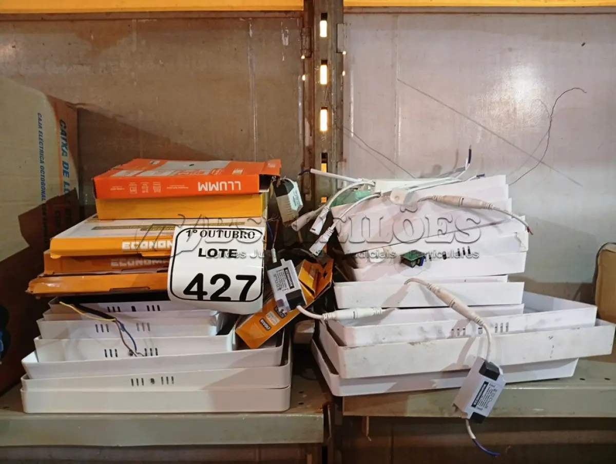 LOTE 427 - 01 LOTE C/ DIVERSAS LUMINÁRIAS. (NO ESTADO) ATENÇÃO! FAZER A VISITAÇÃO ANTES DE ARREMATAR, NÃO SABEMOS SE FUNCIONA. LEILÃO NÃO TEM GARANTIA E NEM DEVOLUÇÃO, SUJEITO A POSSÍVEIS AVARIAS VISÍVEIS/OCULTAS E/OU AUSÊNCIA DE COMPONENTES.