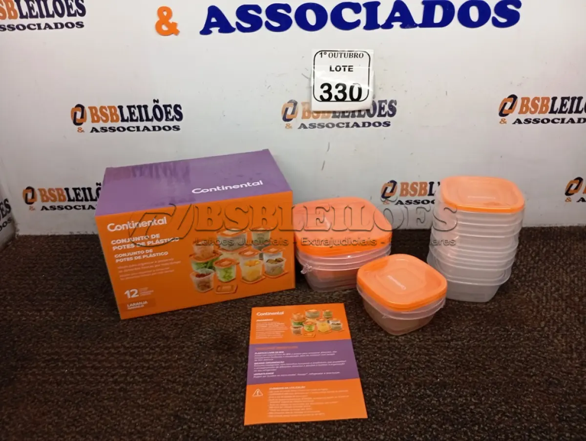 LOTE 330 - 01 CONJUNTO DE POTES DE PLÁSTICO C/ 12 UNIDADES (NOVO). (NO ESTADO) ATENÇÃO! FAZER A VISITAÇÃO ANTES DE ARREMATAR, NÃO SABEMOS SE FUNCIONA. LEILÃO NÃO TEM GARANTIA E NEM DEVOLUÇÃO, SUJEITO A POSSÍVEIS AVARIAS VISÍVEIS/OCULTAS E/OU AUSÊNCIA DE COMPONENTES.