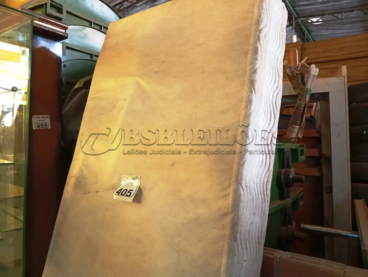 LOTE 405 - 01BASE DE CAMA P/ SOLTEIRO SEM OS PÉS. (NO ESTADO) ATENÇÃO! FAZER A VISITAÇÃO ANTES DE ARREMATAR, NÃO SABEMOS SE FUNCIONA. LEILÃO NÃO TEM GARANTIA E NEM DEVOLUÇÃO, SUJEITO A POSSÍVEIS AVARIAS VISÍVEIS/OCULTAS E/OU AUSÊNCIA DE COMPONENTES.