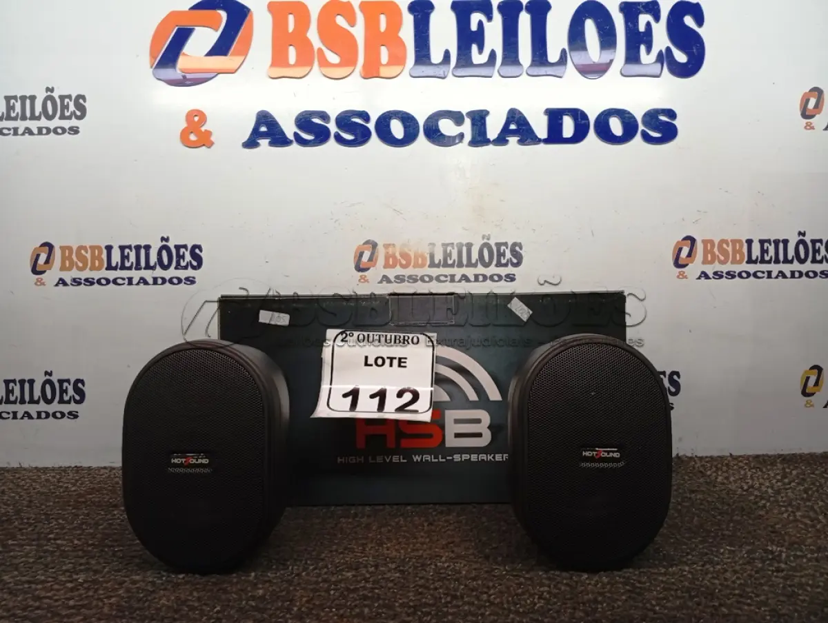 LOTE 112 - 01 AUDIO SPEAKER MARCAS HOTSOUND MODELO HSB-3WPP(NOVO). (NO ESTADO) ATENÇÃO! FAZER A VISITAÇÃO ANTES DE ARREMATAR, NÃO SABEMOS SE FUNCIONA. LEILÃO NÃO TEM GARANTIA E NEM DEVOLUÇÃO, SUJEITO A POSSÍVEIS AVARIAS VISÍVEIS/OCULTAS E/OU AUSÊNCIA DE COMPONENTES.