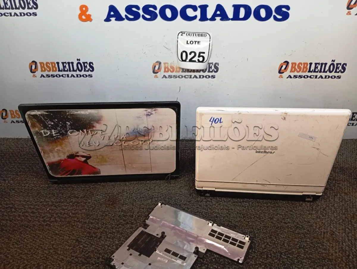 LOTE 025 - 02 NOTEBOOKS MARCAS E MODELOS DIVERSOS. (NO ESTADO) ATENÇÃO! FAZER A VISITAÇÃO ANTES DE ARREMATAR, NÃO SABEMOS SE FUNCIONA. LEILÃO NÃO TEM GARANTIA E NEM DEVOLUÇÃO, SUJEITO A POSSÍVEIS AVARIAS VISÍVEIS/OCULTAS E/OU AUSÊNCIA DE COMPONENTES.
