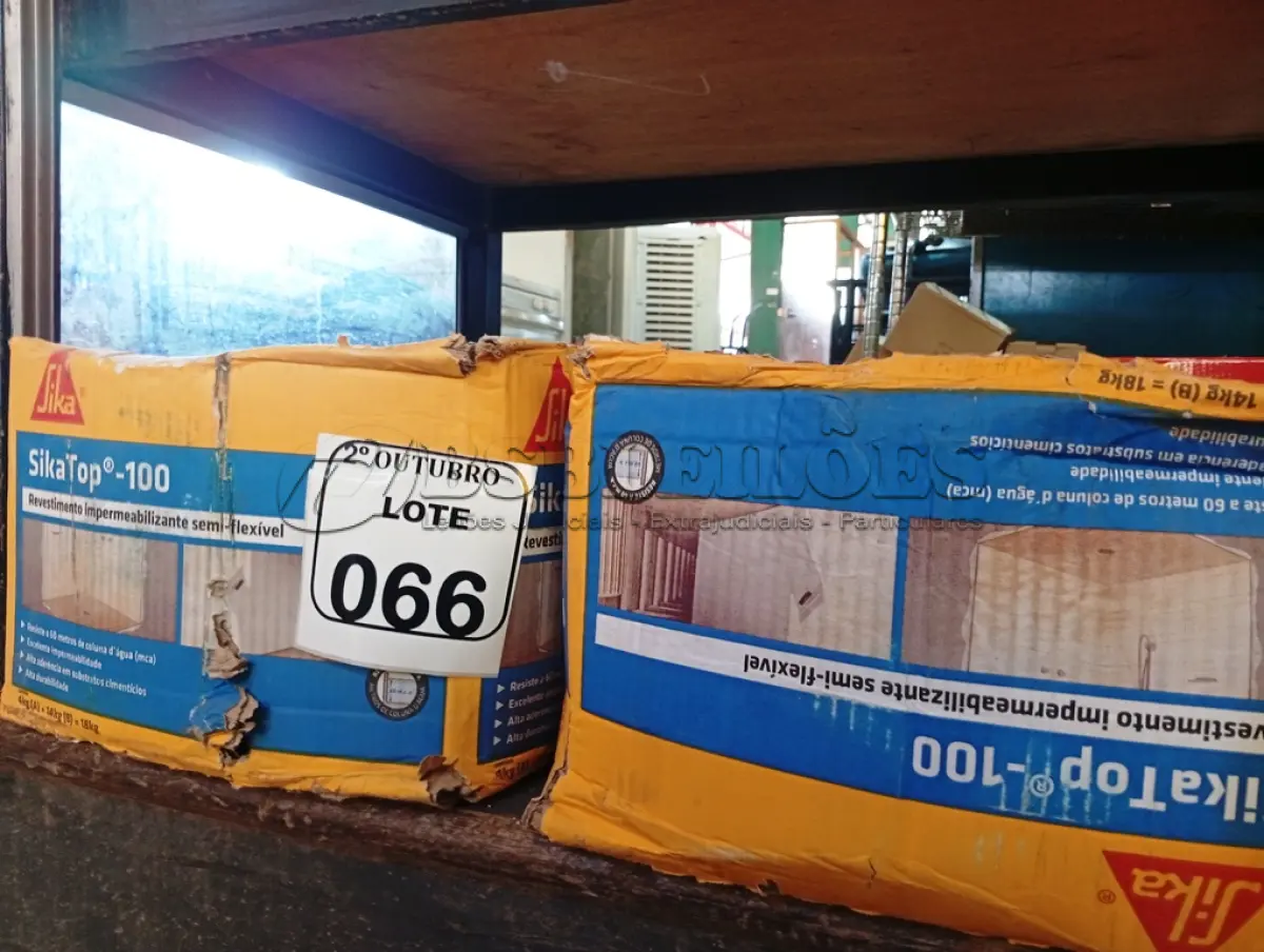LOTE 066 - 02 CAIXAS DE SIKATOP-100. (NO ESTADO) ATENÇÃO! FAZER A VISITAÇÃO ANTES DE ARREMATAR, NÃO SABEMOS SE FUNCIONA. LEILÃO NÃO TEM GARANTIA E NEM DEVOLUÇÃO, SUJEITO A POSSÍVEIS AVARIAS VISÍVEIS/OCULTAS E/OU AUSÊNCIA DE COMPONENTES.