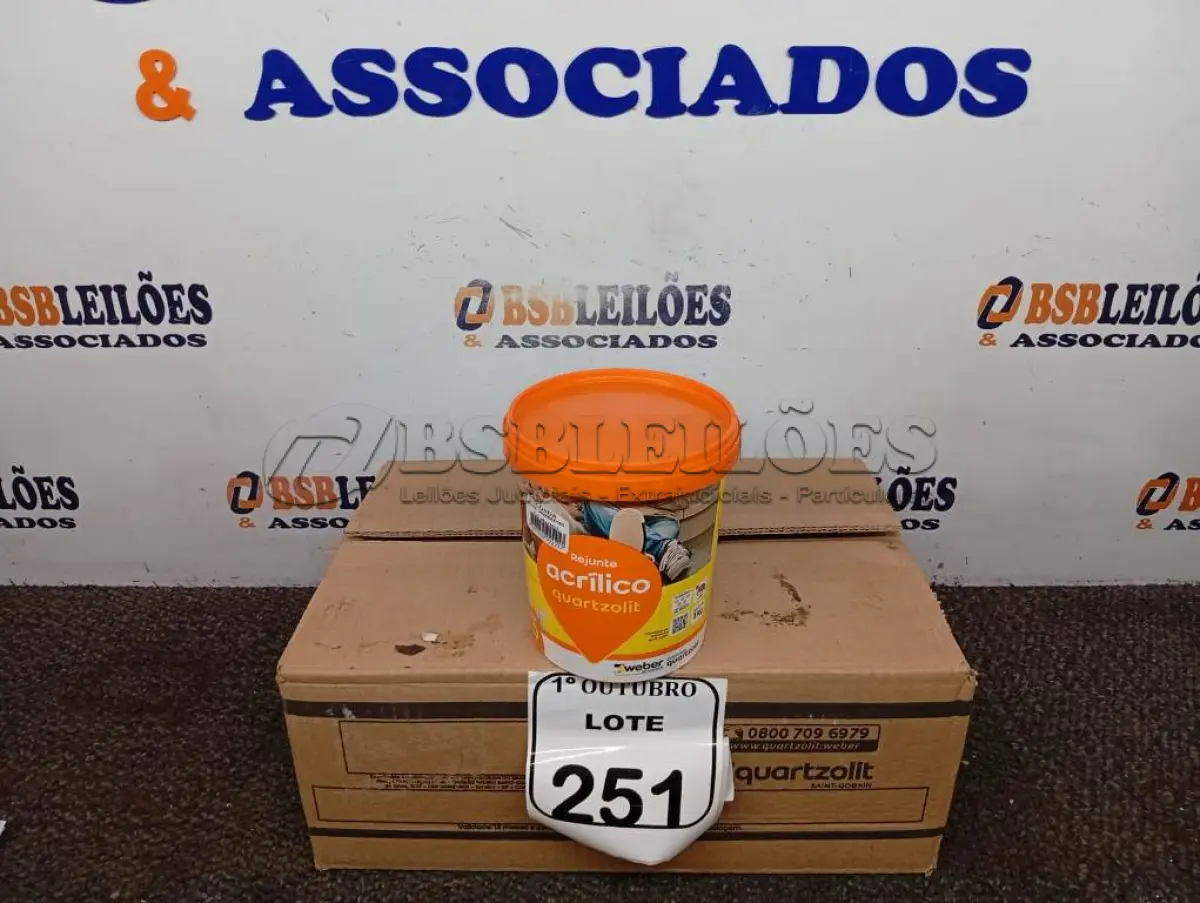 LOTE 251 - 06 REJUNTES ACRÍLICO NA COR CORDA 1K CADA. (NO ESTADO) ATENÇÃO! FAZER A VISITAÇÃO ANTES DE ARREMATAR, NÃO SABEMOS SE FUNCIONA. LEILÃO NÃO TEM GARANTIA E NEM DEVOLUÇÃO, SUJEITO A POSSÍVEIS AVARIAS VISÍVEIS/OCULTAS E/OU AUSÊNCIA DE COMPONENTES.