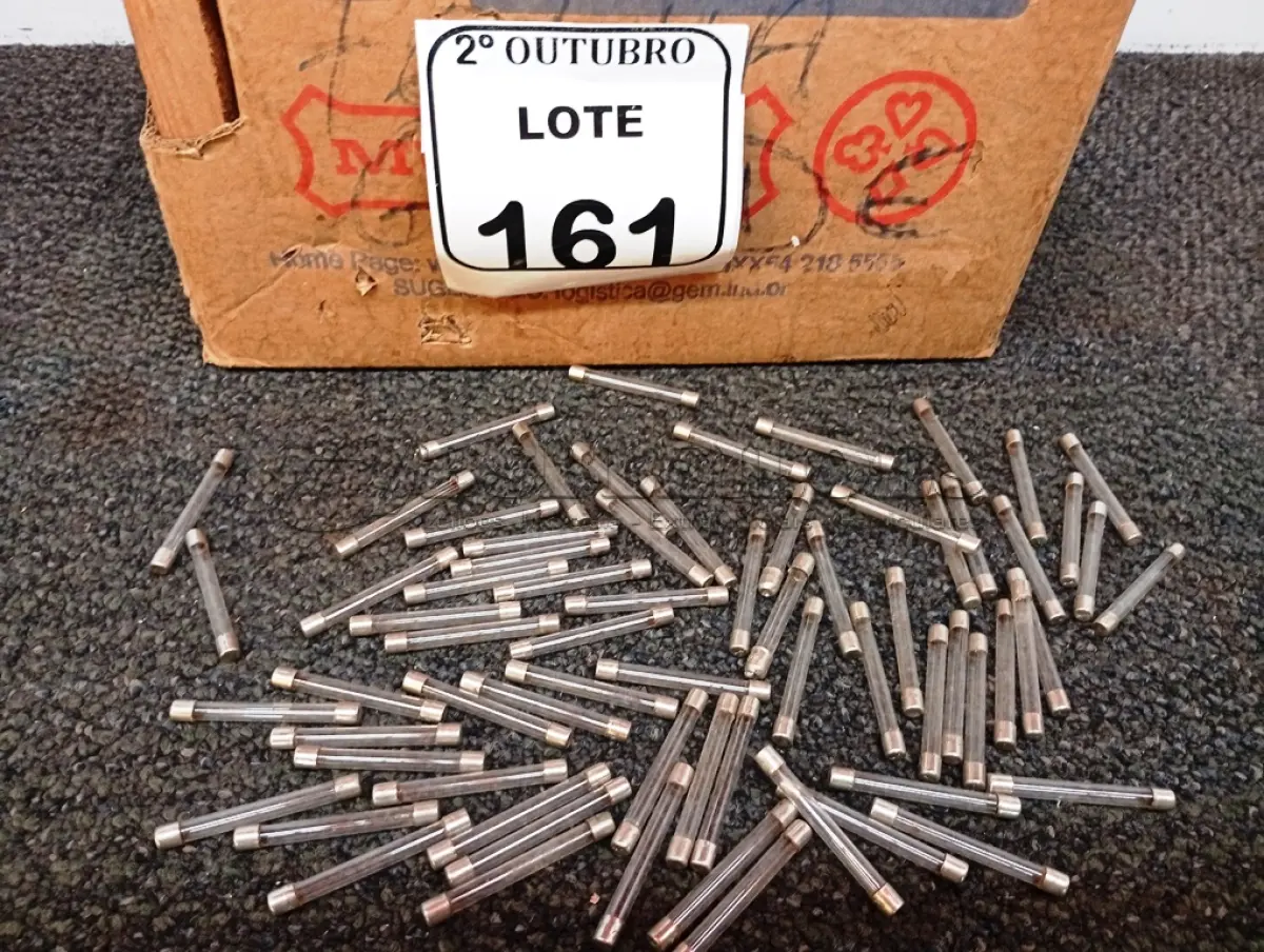 LOTE 161 - 01 LOTE COM GRANDE QUANTIDADE DE FUSÍVEIS. (NO ESTADO) ATENÇÃO! FAZER A VISITAÇÃO ANTES DE ARREMATAR, NÃO SABEMOS SE FUNCIONA. LEILÃO NÃO TEM GARANTIA E NEM DEVOLUÇÃO, SUJEITO A POSSÍVEIS AVARIAS VISÍVEIS/OCULTAS E/OU AUSÊNCIA DE COMPONENTES.