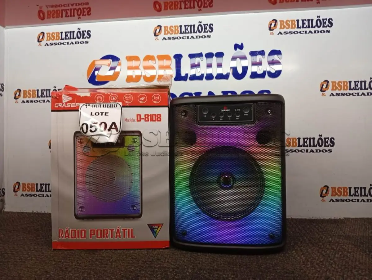 LOTE 050 - 01 SOM BLUETOOTH GRASEP MODELO D-8108(NOVO). (NO ESTADO) ATENÇÃO! FAZER A VISITAÇÃO ANTES DE ARREMATAR, NÃO SABEMOS SE FUNCIONA. LEILÃO NÃO TEM GARANTIA E NEM DEVOLUÇÃO, SUJEITO A POSSÍVEIS AVARIAS VISÍVEIS/OCULTAS E/OU AUSÊNCIA DE COMPONENTES.
