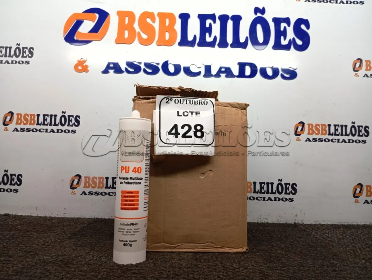 LOTE 428 - 12 SELANTES PU-40 MULTIUSO DE POLIURETANO. (NO ESTADO) ATENÇÃO! FAZER A VISITAÇÃO ANTES DE ARREMATAR, NÃO SABEMOS SE FUNCIONA. LEILÃO NÃO TEM GARANTIA E NEM DEVOLUÇÃO, SUJEITO A POSSÍVEIS AVARIAS VISÍVEIS/OCULTAS E/OU AUSÊNCIA DE COMPONENTES.