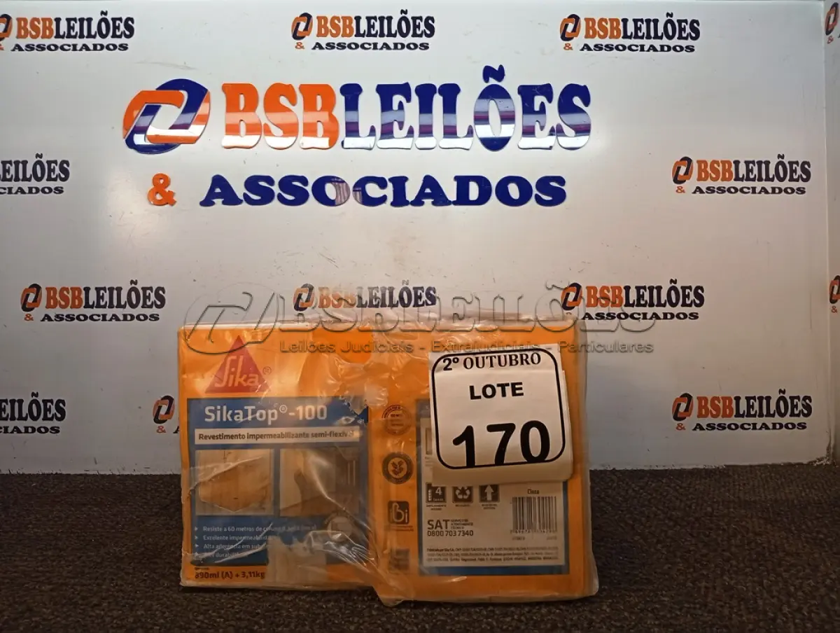 LOTE 170 - 02 CAIXAS DE SIKATOP-100 REVESTIMENTO IMPERMEABILIZANTE. (NO ESTADO) ATENÇÃO! FAZER A VISITAÇÃO ANTES DE ARREMATAR, NÃO SABEMOS SE FUNCIONA. LEILÃO NÃO TEM GARANTIA E NEM DEVOLUÇÃO, SUJEITO A POSSÍVEIS AVARIAS VISÍVEIS/OCULTAS E/OU AUSÊNCIA DE COMPONENTES.