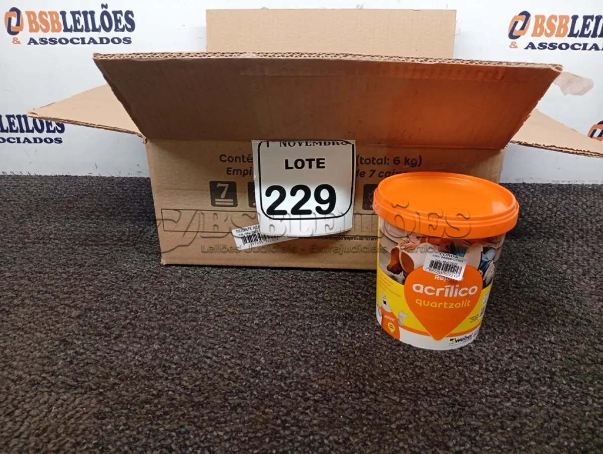 LOTE 229 - 06 REJUNTES ACRÍLICO NA COR CORDA DE 1KG CADA E 01 PAR DE LUVAS DE PANO. (NO ESTADO) ATENÇÃO! FAZER A VISITAÇÃO ANTES DE ARREMATAR, NÃO SABEMOS SE FUNCIONA. LEILÃO NÃO TEM GARANTIA E NEM DEVOLUÇÃO, SUJEITO A POSSÍVEIS AVARIAS VISÍVEIS/OCULTAS E/OU AUSÊNCIA DE COMPONENTES.
