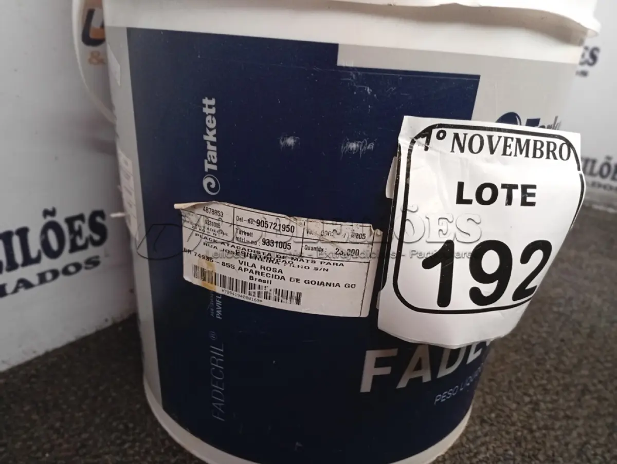 LOTE 192 - 01 ADESIVO PARA APLICAÇÃO NATURAL MARCA TAKETT. 23KG. (NO ESTADO) ATENÇÃO! FAZER A VISITAÇÃO ANTES DE ARREMATAR, NÃO SABEMOS SE FUNCIONA. LEILÃO NÃO TEM GARANTIA E NEM DEVOLUÇÃO, SUJEITO A POSSÍVEIS AVARIAS VISÍVEIS/OCULTAS E/OU AUSÊNCIA DE COMPONENTES.
