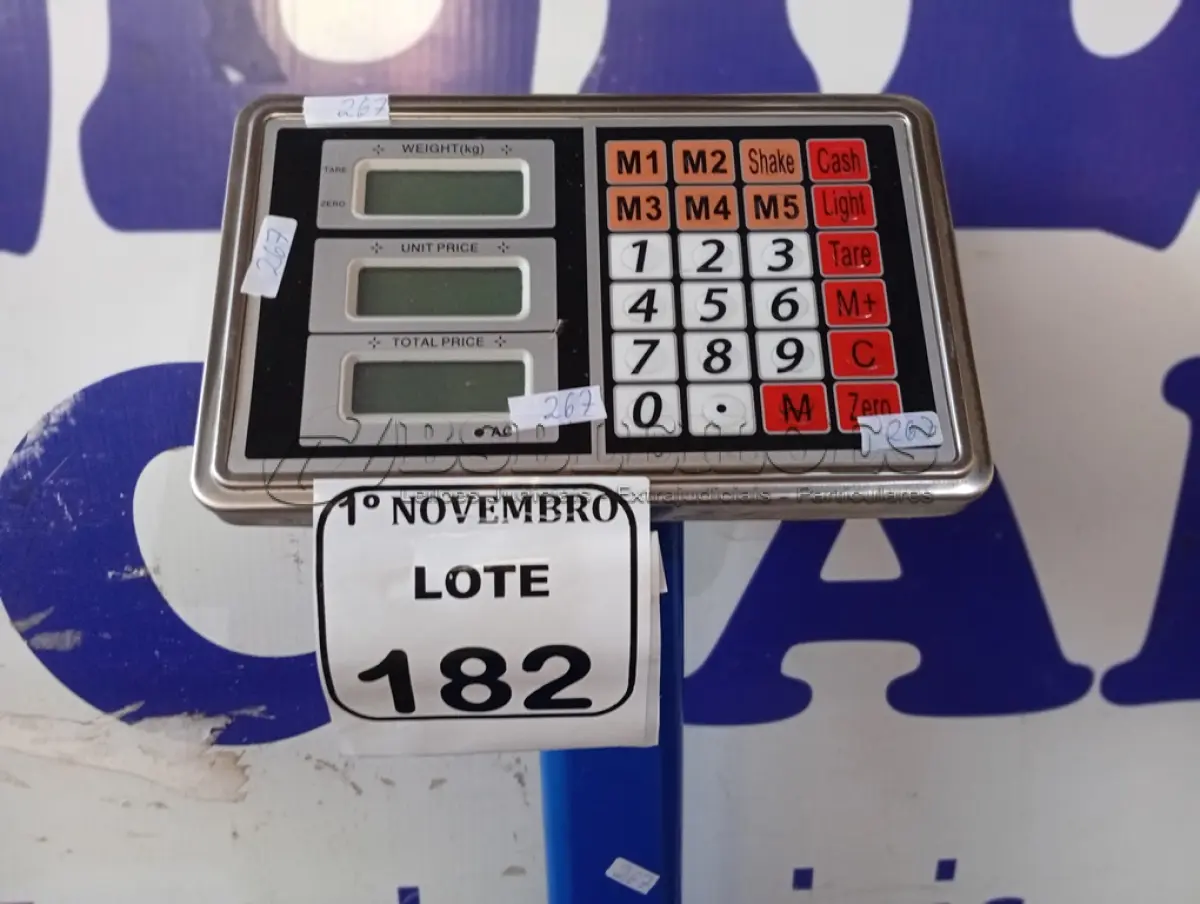 LOTE 182 - 01 LEITOR DE CÓDIGOS DE BARRAS P/CAIXAS DE MERCADO E 01 BALANÇA MÉDIA. (NO ESTADO) ATENÇÃO! FAZER A VISITAÇÃO ANTES DE ARREMATAR, NÃO SABEMOS SE FUNCIONA. LEILÃO NÃO TEM GARANTIA E NEM DEVOLUÇÃO, SUJEITO A POSSÍVEIS AVARIAS VISÍVEIS/OCULTAS E/OU AUSÊNCIA DE COMPONENTES.