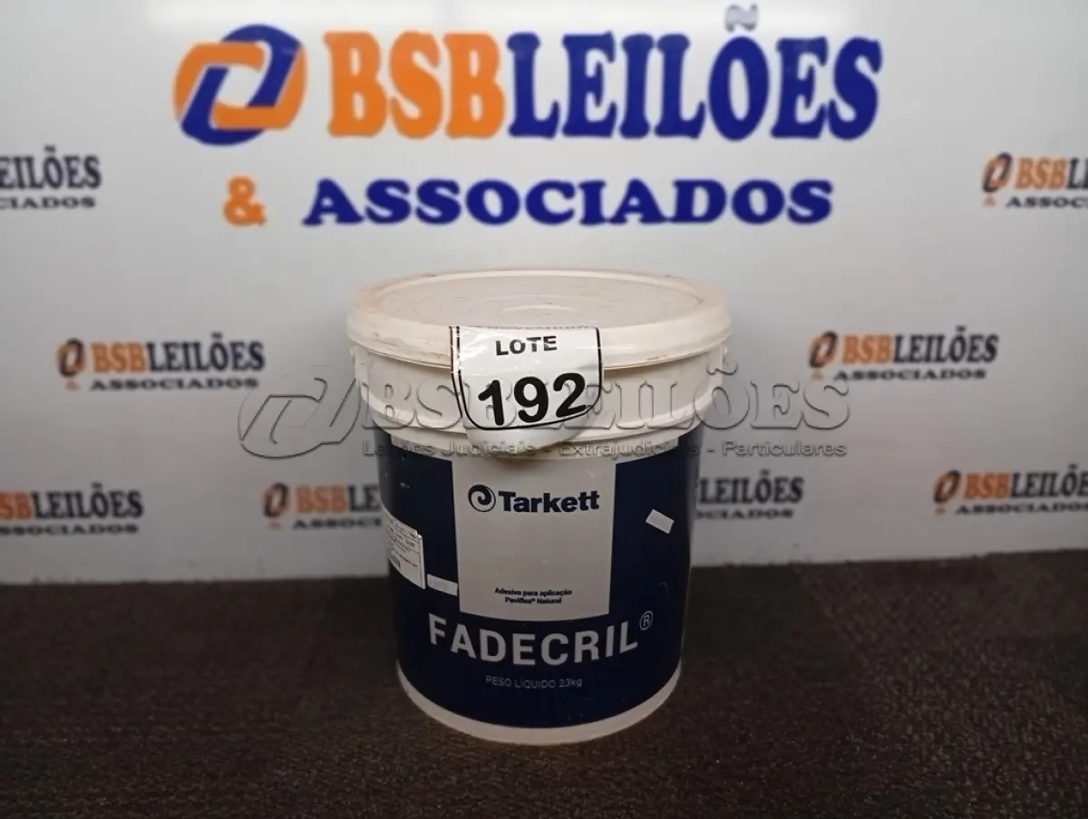 LOTE 192 - 01 ADESIVO PARA APLICAÇÃO NATURAL MARCA TAKETT. 23KG. (NO ESTADO) ATENÇÃO! FAZER A VISITAÇÃO ANTES DE ARREMATAR, NÃO SABEMOS SE FUNCIONA. LEILÃO NÃO TEM GARANTIA E NEM DEVOLUÇÃO, SUJEITO A POSSÍVEIS AVARIAS VISÍVEIS/OCULTAS E/OU AUSÊNCIA DE COMPONENTES.