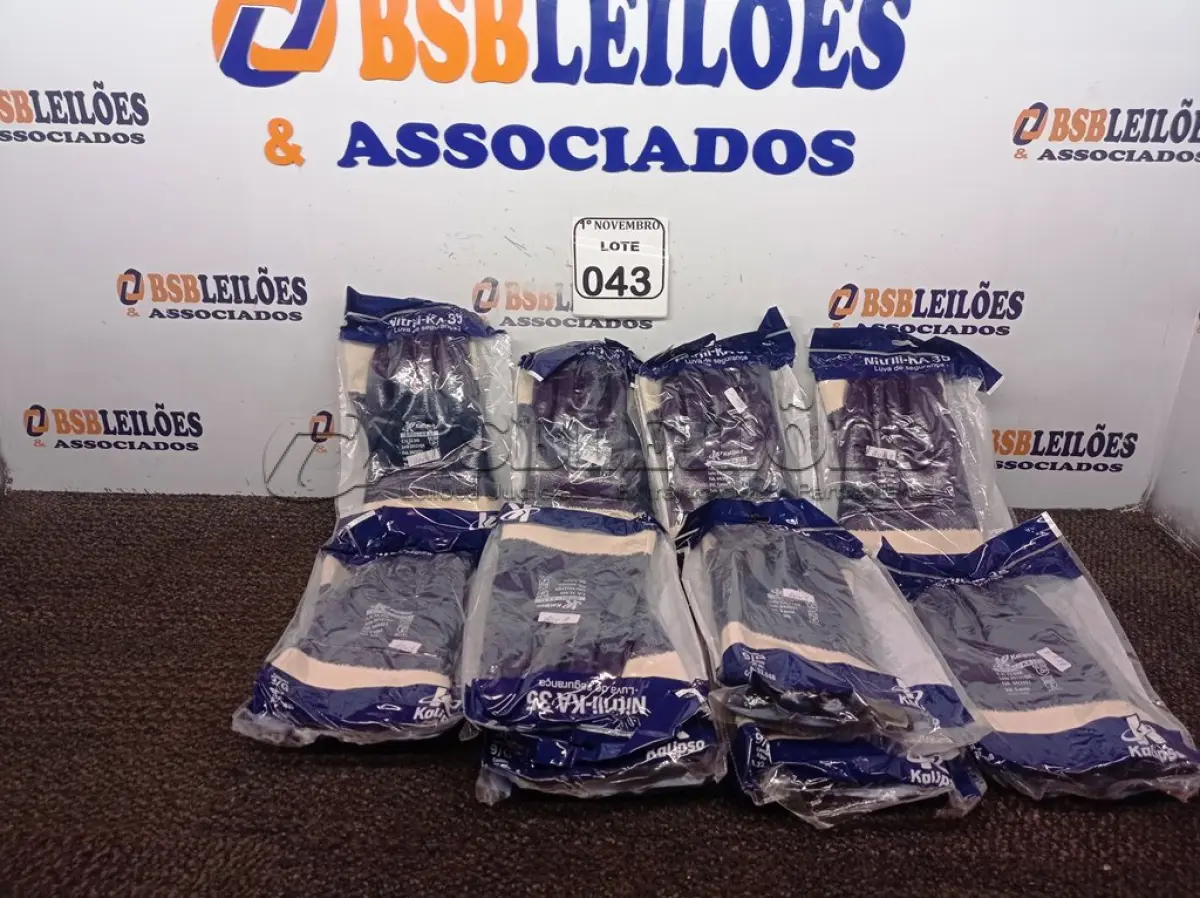 LOTE 043 - 01 LOTE COM 10 PARES DE LUVAS DE SEGURANÇA NITRILI-KA35 MARCA KALIPSO TAMANHO 9/G. (NO ESTADO) ATENÇÃO! FAZER A VISITAÇÃO ANTES DE ARREMATAR, NÃO SABEMOS SE FUNCIONA. LEILÃO NÃO TEM GARANTIA E NEM DEVOLUÇÃO, SUJEITO A POSSÍVEIS AVARIAS VISÍVEIS/OCULTAS E/OU AUSÊNCIA DE COMPONENTES.