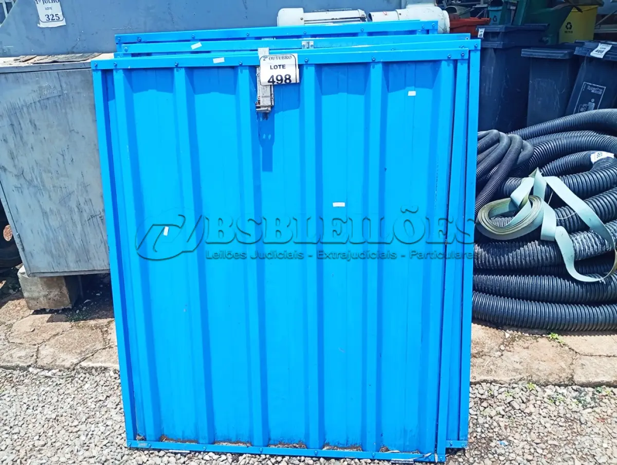 LOTE 498 - 01 LOTE COM 10 PORTAS DE FERRO NA COR AZUL DE 1.X1,16CM. (NO ESTADO) ATENÇÃO! FAZER A VISITAÇÃO ANTES DE ARREMATAR, NÃO SABEMOS SE FUNCIONA. LEILÃO NÃO TEM GARANTIA E NEM DEVOLUÇÃO, SUJEITO A POSSÍVEIS AVARIAS VISÍVEIS/OCULTAS E/OU AUSÊNCIA DE COMPONENTES.