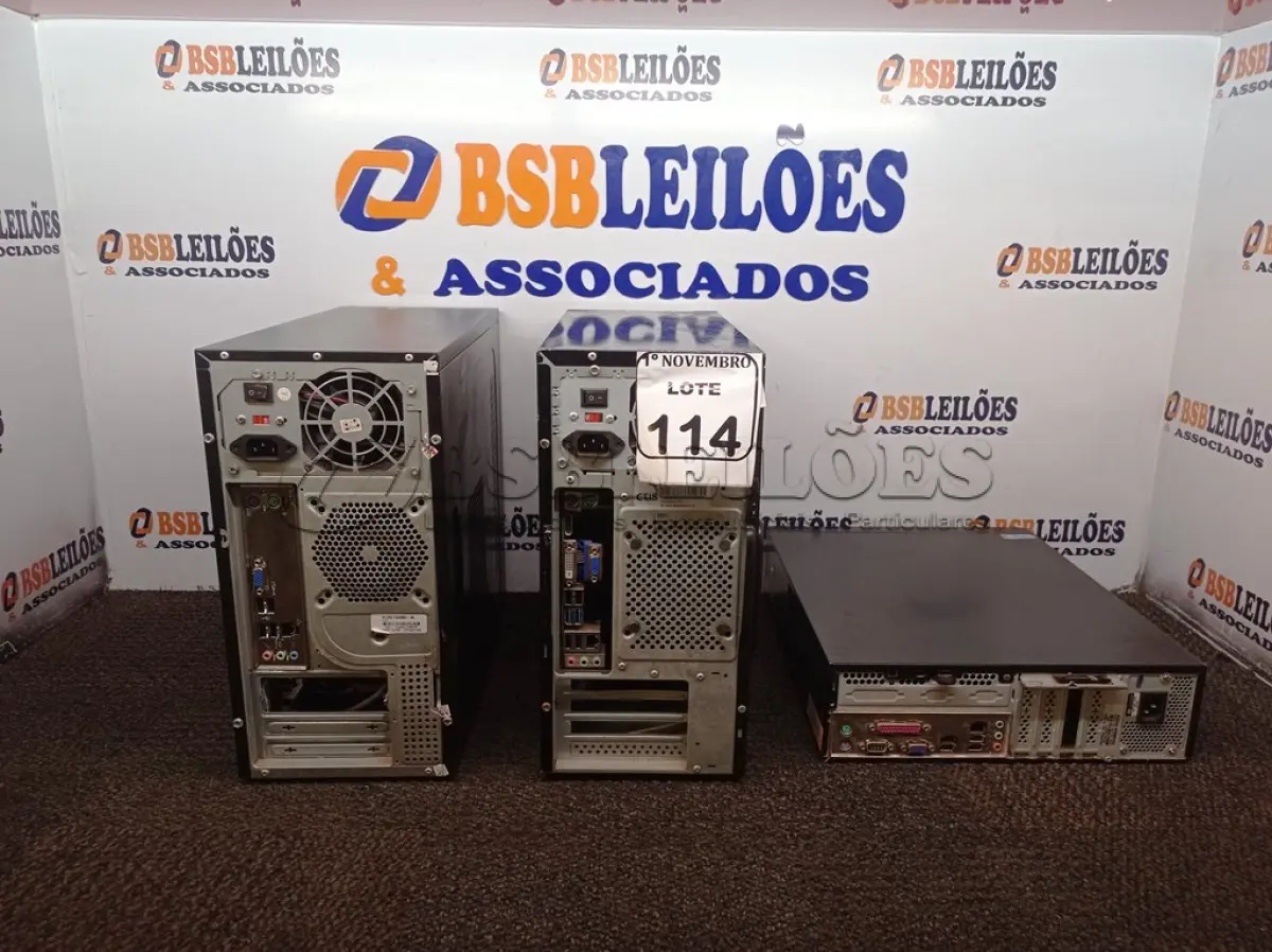 LOTE 114 - 03 CPU’S MARCAS E MODELOS DIVERSOS. (NO ESTADO) ATENÇÃO! FAZER A VISITAÇÃO ANTES DE ARREMATAR, NÃO SABEMOS SE FUNCIONA. LEILÃO NÃO TEM GARANTIA E NEM DEVOLUÇÃO, SUJEITO A POSSÍVEIS AVARIAS VISÍVEIS/OCULTAS E/OU AUSÊNCIA DE COMPONENTES.