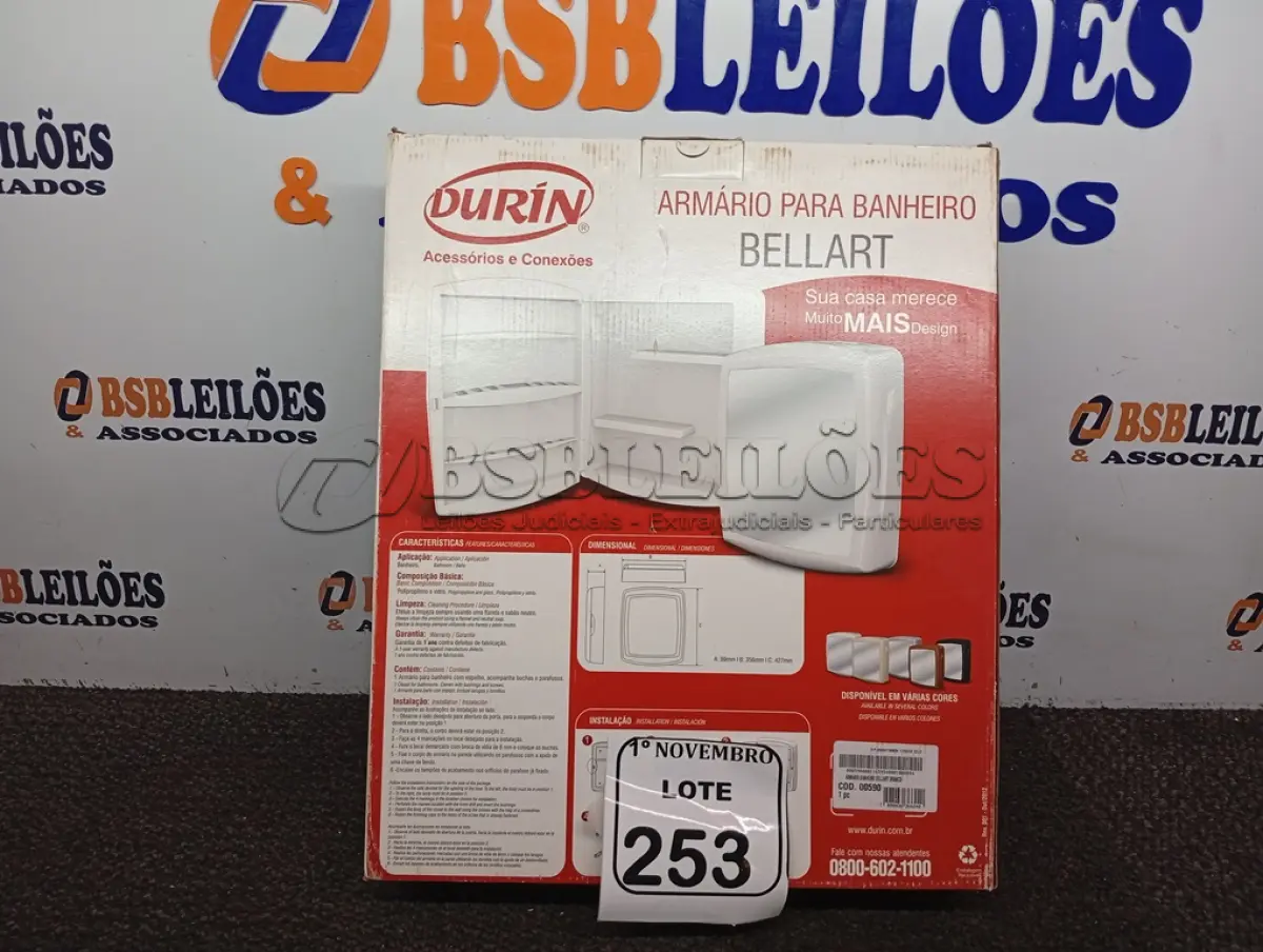 LOTE 253 - 01 ARMÁRIO P/BANHEIRO MARCA DURIN C/ESPELHO. (NO ESTADO) ATENÇÃO! FAZER A VISITAÇÃO ANTES DE ARREMATAR, NÃO SABEMOS SE FUNCIONA. LEILÃO NÃO TEM GARANTIA E NEM DEVOLUÇÃO, SUJEITO A POSSÍVEIS AVARIAS VISÍVEIS/OCULTAS E/OU AUSÊNCIA DE COMPONENTES.