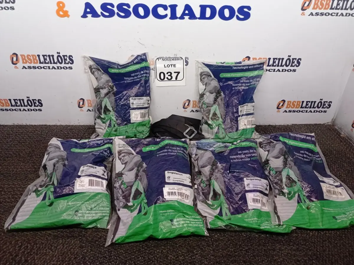 LOTE 037 - 07 CINTOS DE SEGURANÇA PARAQUEDISTA. (NO ESTADO) ATENÇÃO! FAZER A VISITAÇÃO ANTES DE ARREMATAR, NÃO SABEMOS SE FUNCIONA. LEILÃO NÃO TEM GARANTIA E NEM DEVOLUÇÃO, SUJEITO A POSSÍVEIS AVARIAS VISÍVEIS/OCULTAS E/OU AUSÊNCIA DE COMPONENTES.