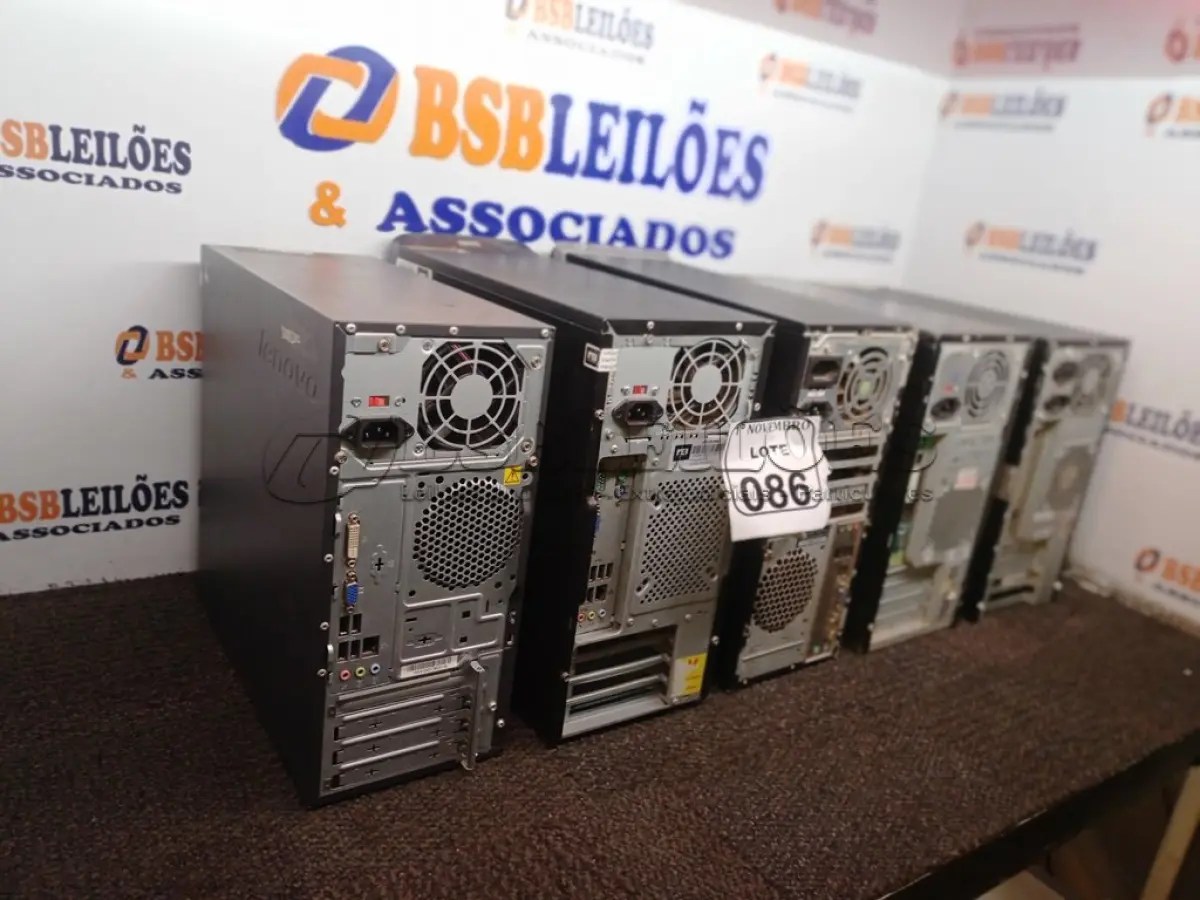 LOTE 086 - 05 CPU’S MARCAS E MODELOS DIVERSOS. (NO ESTADO) ATENÇÃO! FAZER A VISITAÇÃO ANTES DE ARREMATAR, NÃO SABEMOS SE FUNCIONA. LEILÃO NÃO TEM GARANTIA E NEM DEVOLUÇÃO, SUJEITO A POSSÍVEIS AVARIAS VISÍVEIS/OCULTAS E/OU AUSÊNCIA DE COMPONENTES.
