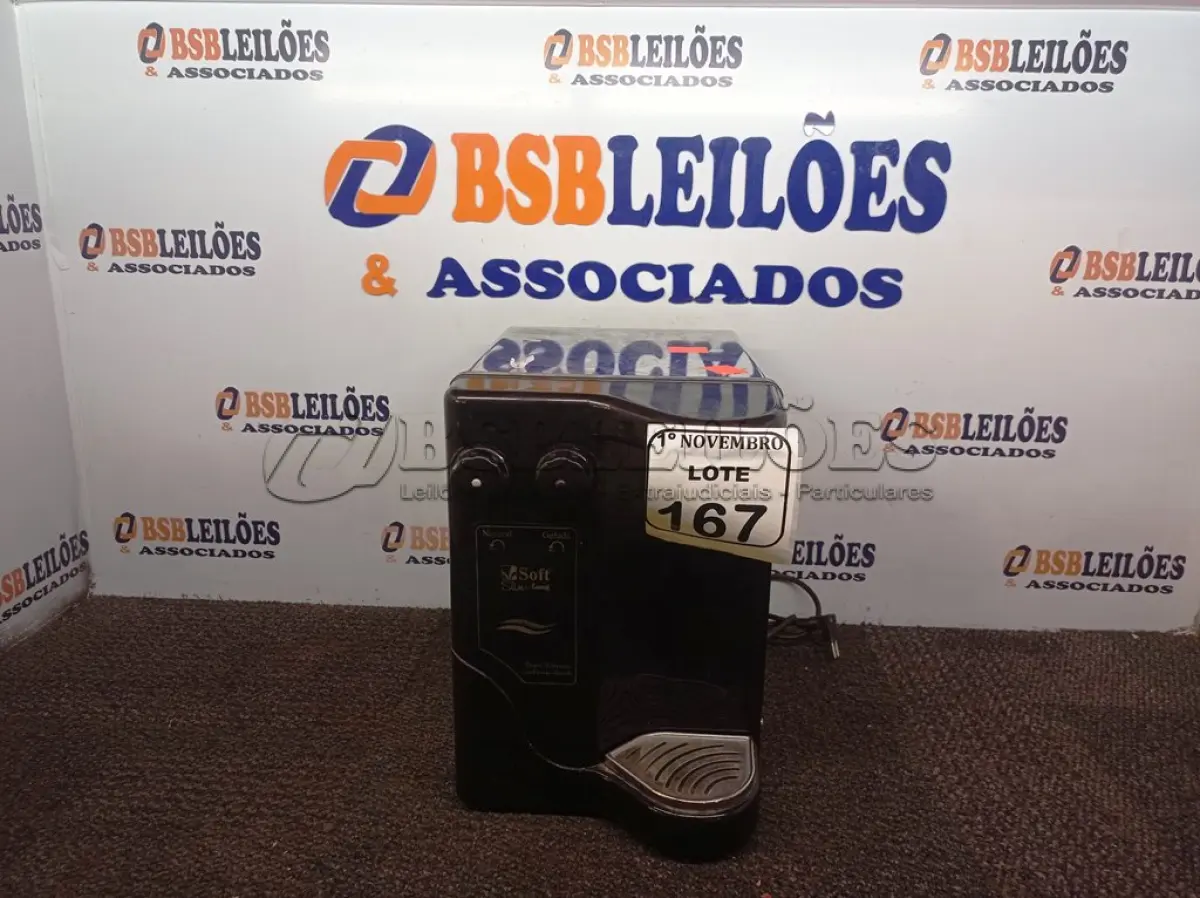 LOTE 167 - 01 PURIFICADOR DE ÁGUA MARCA SOFT. (NO ESTADO) ATENÇÃO! FAZER A VISITAÇÃO ANTES DE ARREMATAR, NÃO SABEMOS SE FUNCIONA. LEILÃO NÃO TEM GARANTIA E NEM DEVOLUÇÃO, SUJEITO A POSSÍVEIS AVARIAS VISÍVEIS/OCULTAS E/OU AUSÊNCIA DE COMPONENTES.