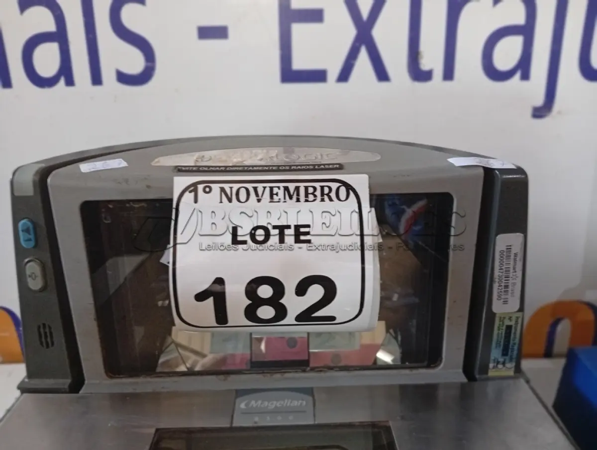 LOTE 182 - 01 LEITOR DE CÓDIGOS DE BARRAS P/CAIXAS DE MERCADO E 01 BALANÇA MÉDIA. (NO ESTADO) ATENÇÃO! FAZER A VISITAÇÃO ANTES DE ARREMATAR, NÃO SABEMOS SE FUNCIONA. LEILÃO NÃO TEM GARANTIA E NEM DEVOLUÇÃO, SUJEITO A POSSÍVEIS AVARIAS VISÍVEIS/OCULTAS E/OU AUSÊNCIA DE COMPONENTES.