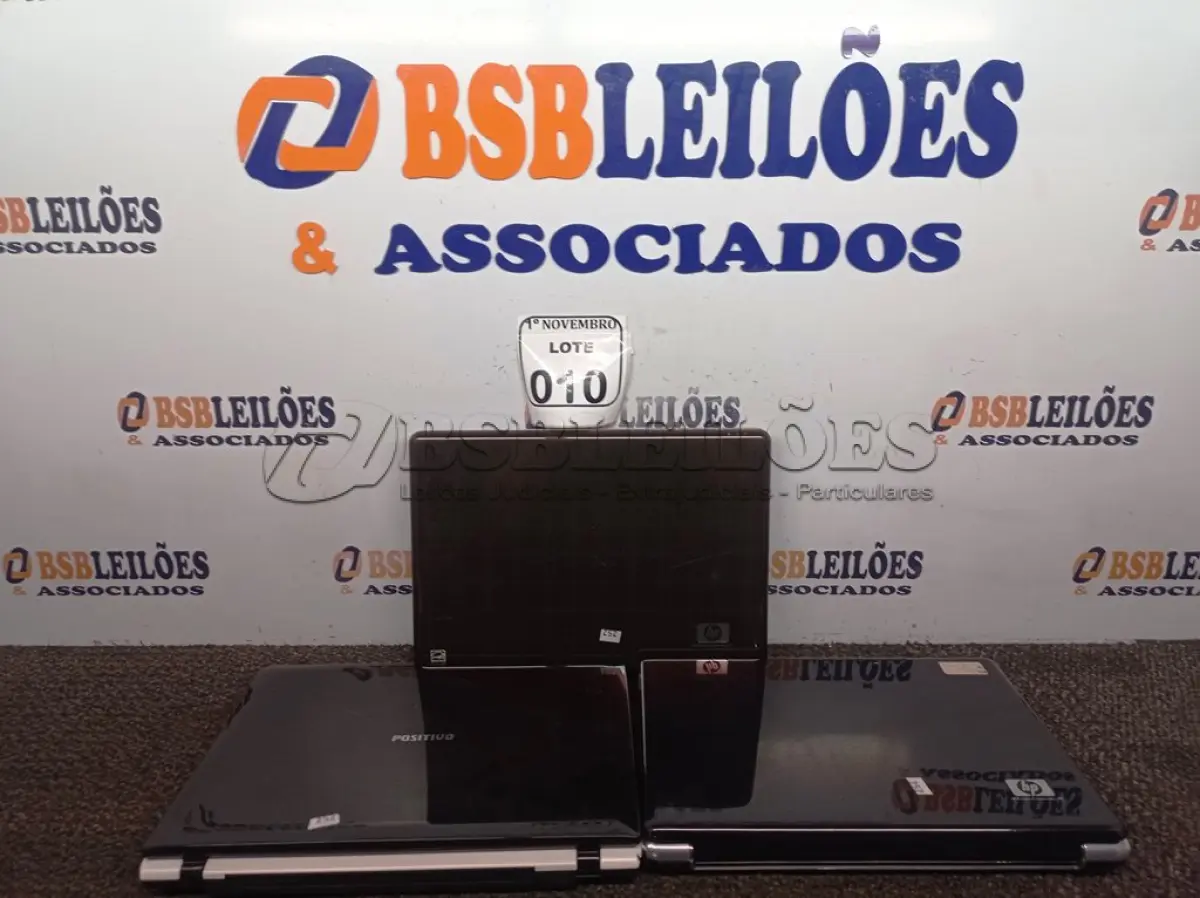 LOTE 010 - 03 NOTEBOOKS PARA RETIRADA DE PEÇAS. (NO ESTADO) ATENÇÃO! FAZER A VISITAÇÃO ANTES DE ARREMATAR, NÃO SABEMOS SE FUNCIONA. LEILÃO NÃO TEM GARANTIA E NEM DEVOLUÇÃO, SUJEITO A POSSÍVEIS AVARIAS VISÍVEIS/OCULTAS E/OU AUSÊNCIA DE COMPONENTES.