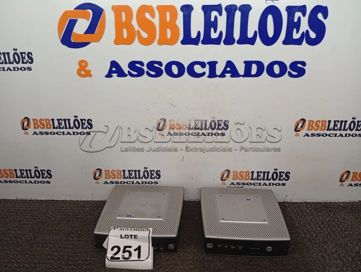 LOTE 251 - 02 MINIS CPU’S HP. (NO ESTADO) ATENÇÃO! FAZER A VISITAÇÃO ANTES DE ARREMATAR, NÃO SABEMOS SE FUNCIONA. LEILÃO NÃO TEM GARANTIA E NEM DEVOLUÇÃO, SUJEITO A POSSÍVEIS AVARIAS VISÍVEIS/OCULTAS E/OU AUSÊNCIA DE COMPONENTES.