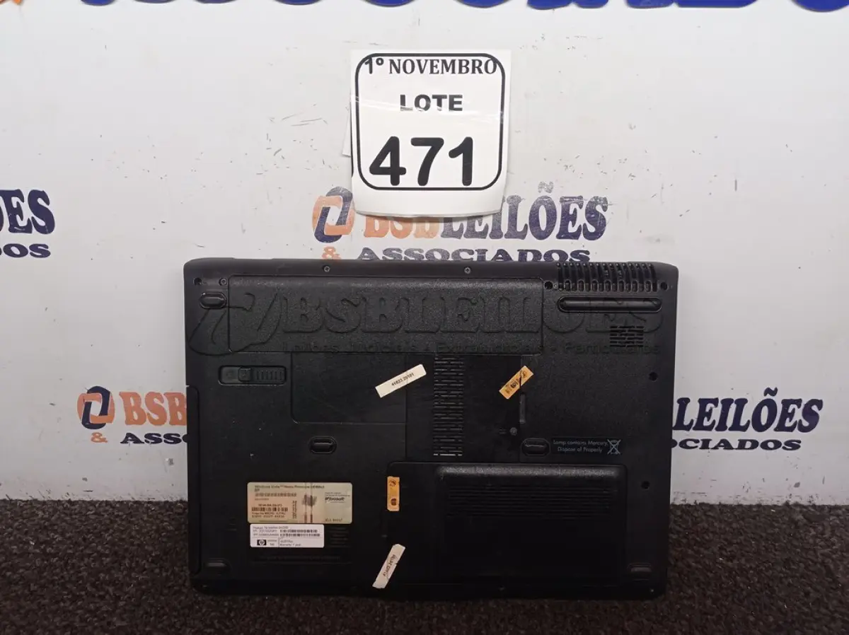 LOTE 471 - 01 NOTEBOOK MARCA HP. (NO ESTADO) ATENÇÃO! FAZER A VISITAÇÃO ANTES DE ARREMATAR, NÃO SABEMOS SE FUNCIONA. LEILÃO NÃO TEM GARANTIA E NEM DEVOLUÇÃO, SUJEITO A POSSÍVEIS AVARIAS VISÍVEIS/OCULTAS E/OU AUSÊNCIA DE COMPONENTES.