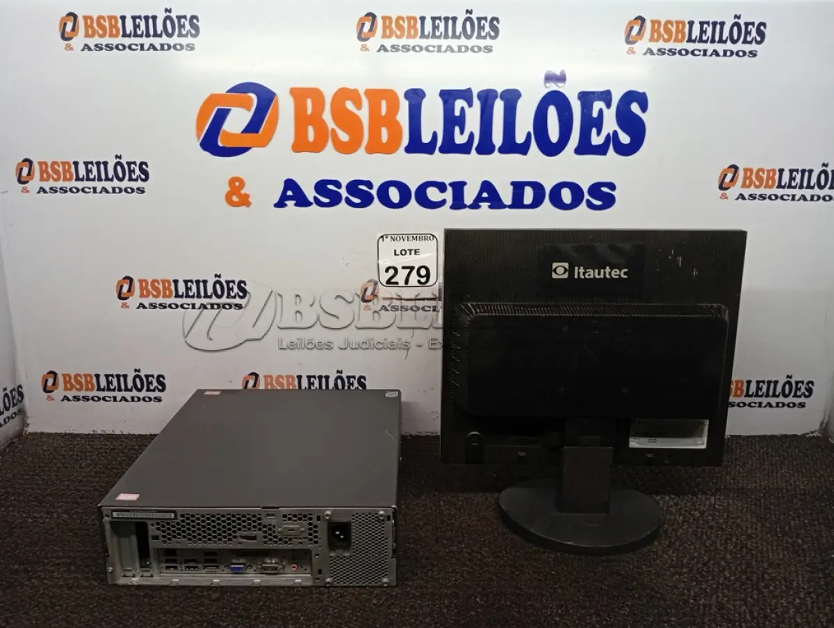 LOTE 279 - 01 CPU MARCA LENOVO E 01 MONITOR MARCA ITAUTEC. (NO ESTADO) ATENÇÃO! FAZER A VISITAÇÃO ANTES DE ARREMATAR, NÃO SABEMOS SE FUNCIONA. LEILÃO NÃO TEM GARANTIA E NEM DEVOLUÇÃO, SUJEITO A POSSÍVEIS AVARIAS VISÍVEIS/OCULTAS E/OU AUSÊNCIA DE COMPONENTES.