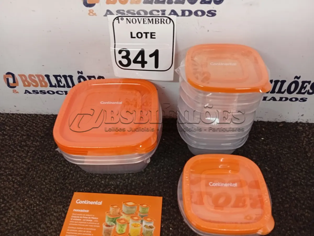 LOTE 341 - 01 CONJUNTO DE POTES DE PLÁSTICO C/ 12 UNIDADES (NOVO). (NO ESTADO) ATENÇÃO! FAZER A VISITAÇÃO ANTES DE ARREMATAR, NÃO SABEMOS SE FUNCIONA. LEILÃO NÃO TEM GARANTIA E NEM DEVOLUÇÃO, SUJEITO A POSSÍVEIS AVARIAS VISÍVEIS/OCULTAS E/OU AUSÊNCIA DE COMPONENTES.